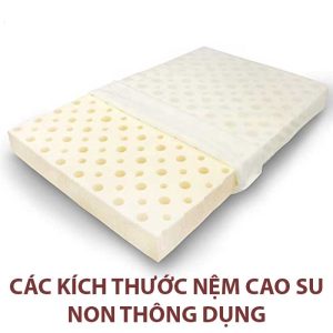 kích thước nệm cao su