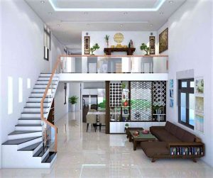 nhà cấp 4 50m2 có gác lửng 2 phòng ngủ