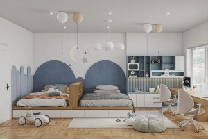 Thiết kế phòng ngủ 10m2 cho 2 bé