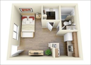 decor phòng trọ 12m2