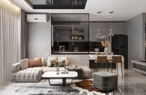 Thiết kế nội thất căn hộ 56m2 2 phòng ngủ