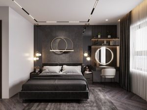 Decor phòng trọ tone xám